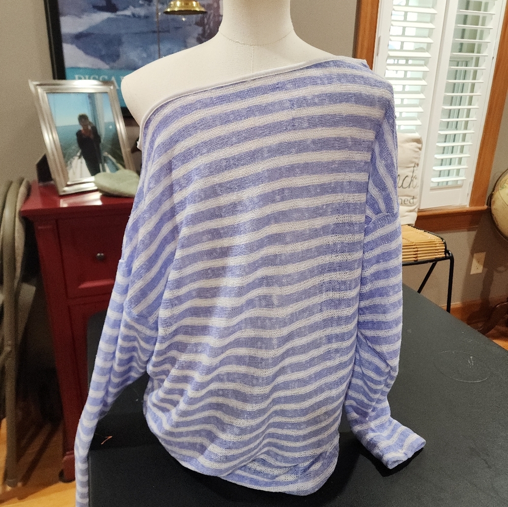 Striped Off-Shoulder Sweater